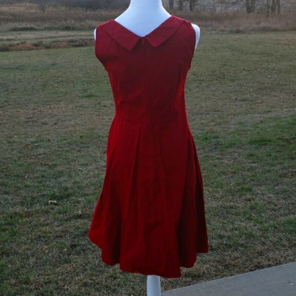 NWOT Vintage V-Neck Style Red Dress - Picture 2 of 9